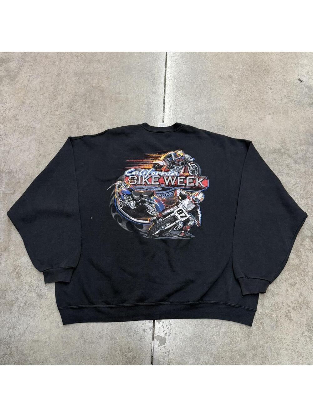 vintage california bike week faded black moto cross crewneck size xxl